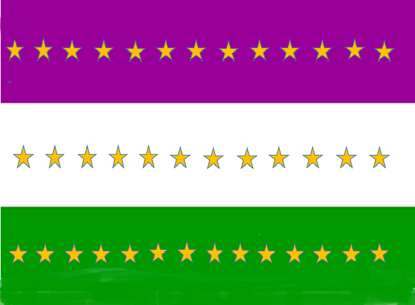 ERA Flag with Suffragist Colors