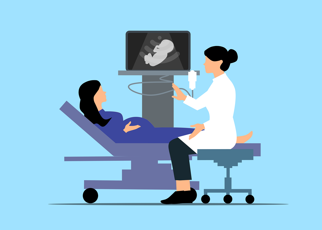 pregnant woman having ultrasound